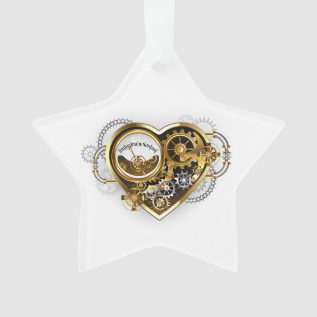 Steampunk-Herz mit Manometer Ornament (Vorderseite)