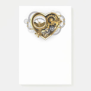 Steampunk-Herz mit Manometer Post-it Klebezettel