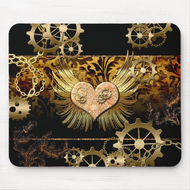 Steampunk-Herz Mousepad (Vorne)