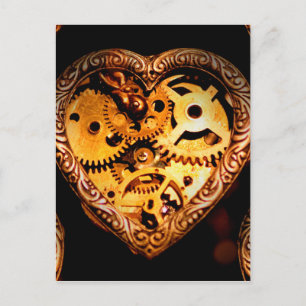 Steampunk-Herz Postkarte