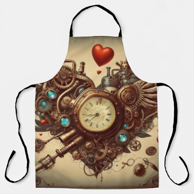 Steampunk-Herz/Valentinstag  Schürze (Vorderseite)