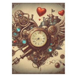 Steampunk-Herz/Valentinstag Tischdecke