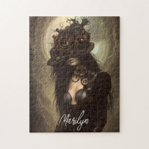 Steampunk Hide Your Eyes Original Kunstwerk   Puzzle