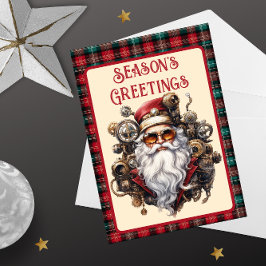 Steampunk Hipster Santa Feiertagskarte