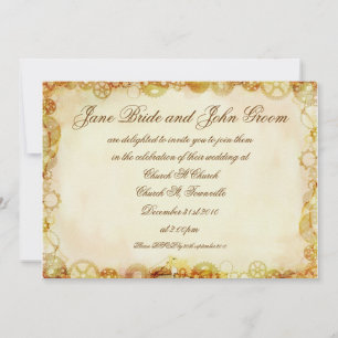 Steampunk-Hochzeit, Einladung