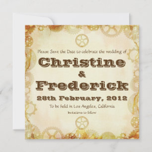 Steampunk-Hochzeit, Termin vormerken Save The Date