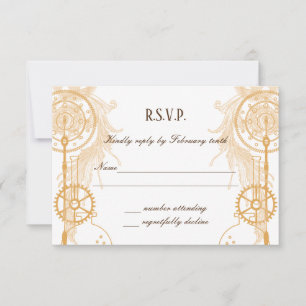 Steampunk-Hochzeits-RSVP Einladung