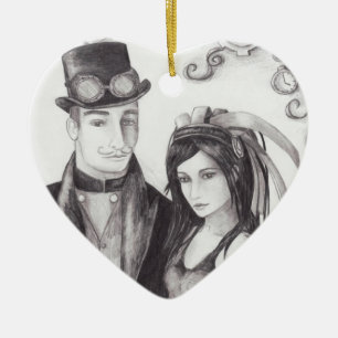 Steampunk Hochzeits-Verzierung Steampunk Keramikornament