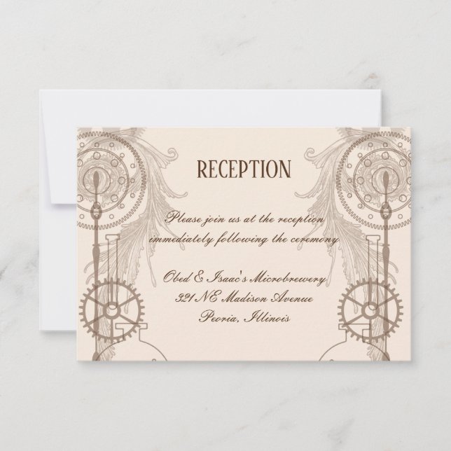 Steampunk-Hochzeitsempfang Einladung (Vorderseite)