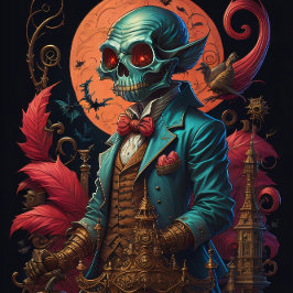 Steampunk Holloween Ghoul mit Kürbispflaster Seidenpapier