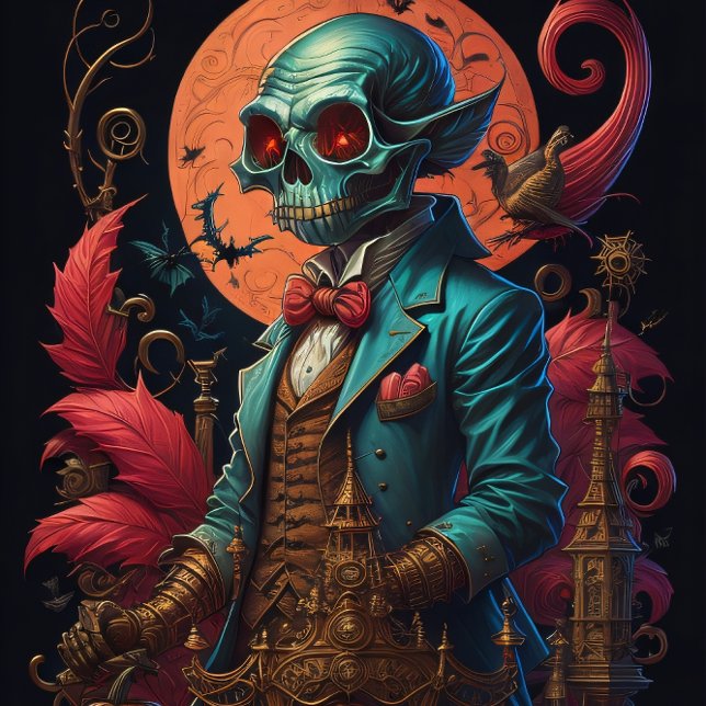 Steampunk Holloween Ghoul mit Kürbispflaster Seidenpapier (Von Creator hochgeladen)