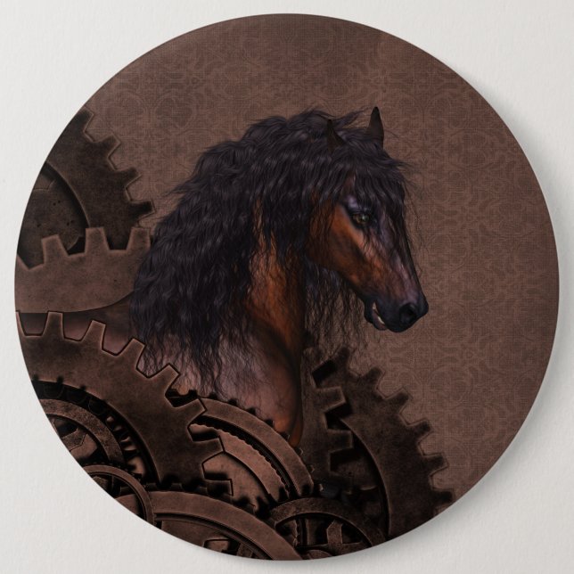 Steampunk Horse Button (Vorderseite)