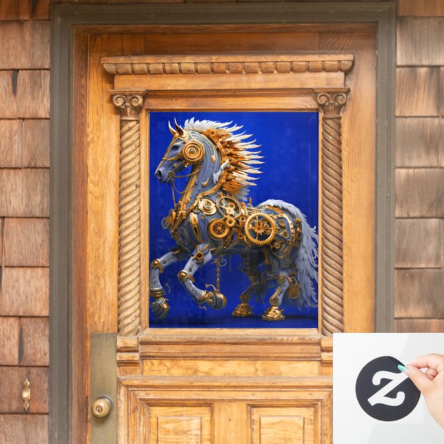 Steampunk Horse Fensteraufkleber (Haustür)