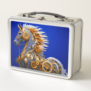 Steampunk Horse Metall Brotdose