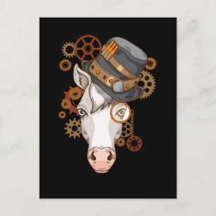 Steampunk Horse Riding Viktorianisch Pferde Steamp Postkarte