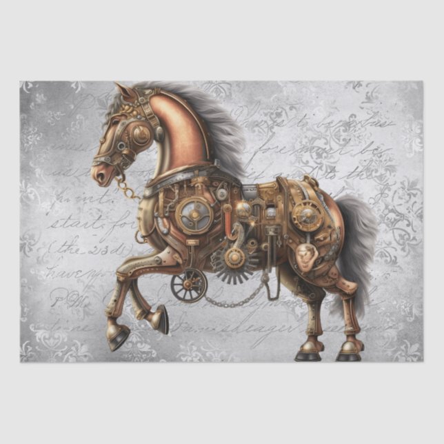 Steampunk Horse Seidenpapier (Vorderseite)