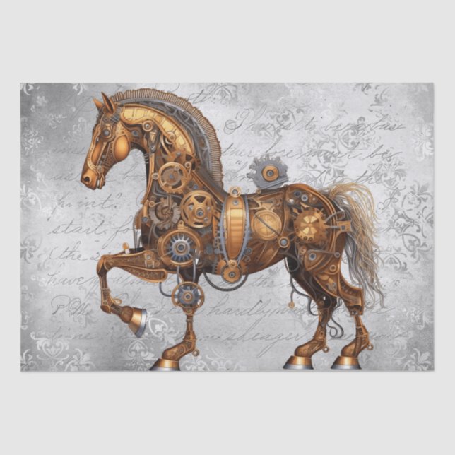 Steampunk Horse Seidenpapier (Vorderseite)