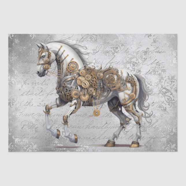 Steampunk Horse Seidenpapier (Vorderseite)