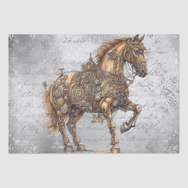 Steampunk Horse Seidenpapier (Vorderseite)