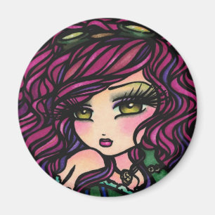 Steampunk Hot Air Ballon Girl Fantasy Art Magnet