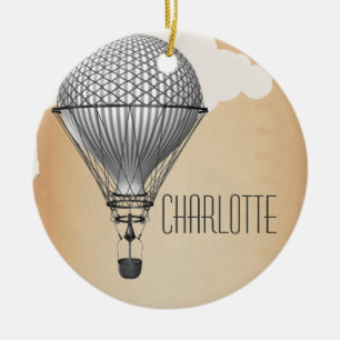 Steampunk Hot Air Ballon Keramikornament