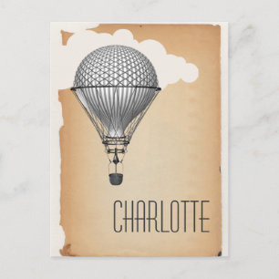 Steampunk Hot Air Ballon Postkarte