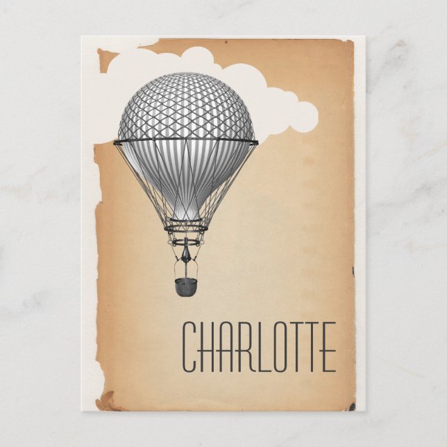 Steampunk Hot Air Ballon Postkarte (Vorderseite)
