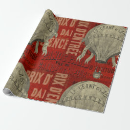 Steampunk Hot Air Ballon Ride Graphic Schriftartes Geschenkpapier