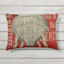 Steampunk Hot Air Ballon Ride Graphic Schriftartes Kissen Für Draußen