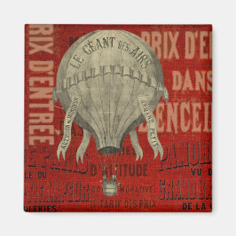 Steampunk Hot Air Ballon Ride Graphic Schriftartes Magnet