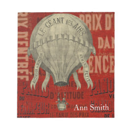 Steampunk Hot Air Ballon Ride Graphic Schriftartes Notizblock
