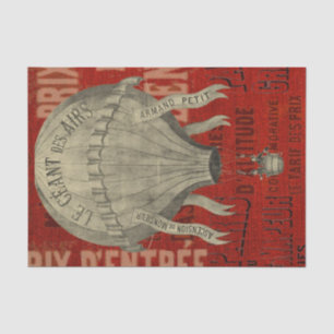 Steampunk Hot Air Ballon Ride Graphic Schriftartes Seidenpapier