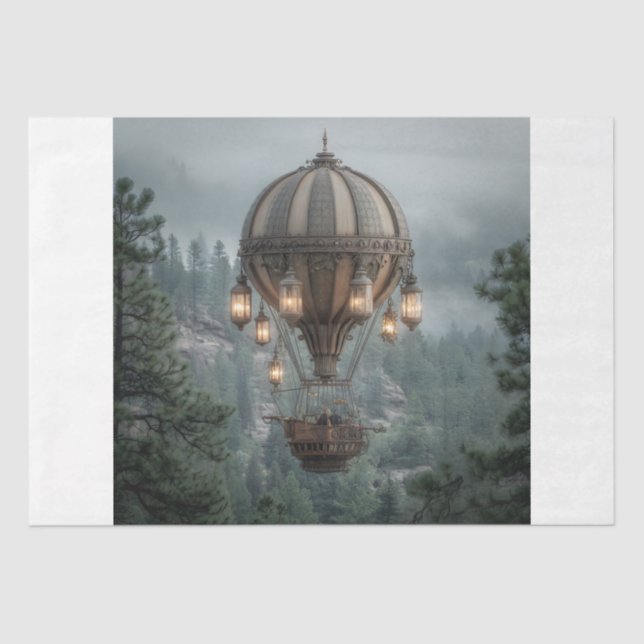 Steampunk Hot Air Ballon Seidenpapier (Vorderseite)