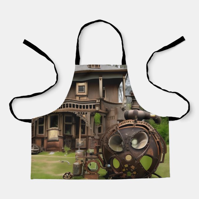 Steampunk House & Alien Schürze (Vorderseite)