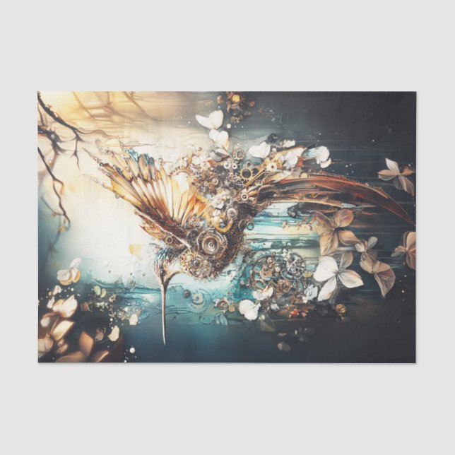 Steampunk Hummingbird Seidenpapier (Vorderseite)