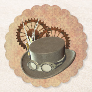 Steampunk-Hut und Gears Untersetzer