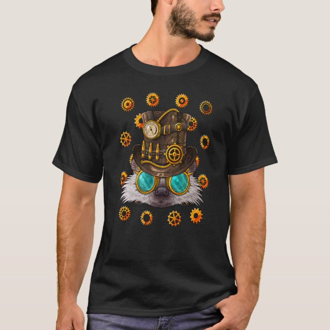 Steampunk Igel Mittelalterlicher Viktorianischer S T-Shirt (Vorderseite)