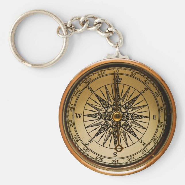 Steampunk-Imitate Compass Design Schlüsselanhänger (Vorne)