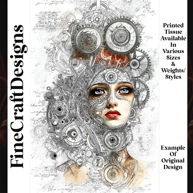 Steampunk Industrial Blueprint Style M8 Decoupage Seidenpapier (Von Creator hochgeladen)