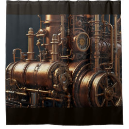 Steampunk Industrial Motor Duschvorhang