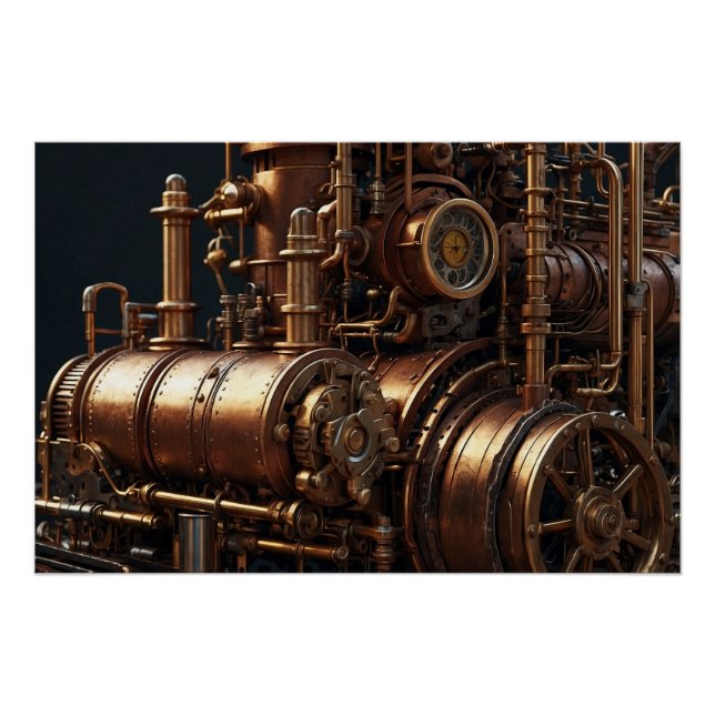 Steampunk Industrie-Motor Poster (Vorderseite)