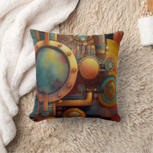 Steampunk Industrielle Geometrie-Kunst Kissen