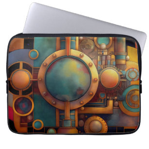 Steampunk Industrielle Geometrie-Kunst Laptopschutzhülle