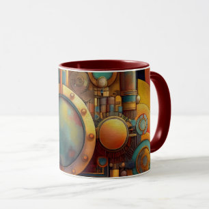 Steampunk Industrielle Geometrie-Kunst Tasse