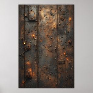 Steampunk Industrielles Bunker-Kontrollfeld Poster