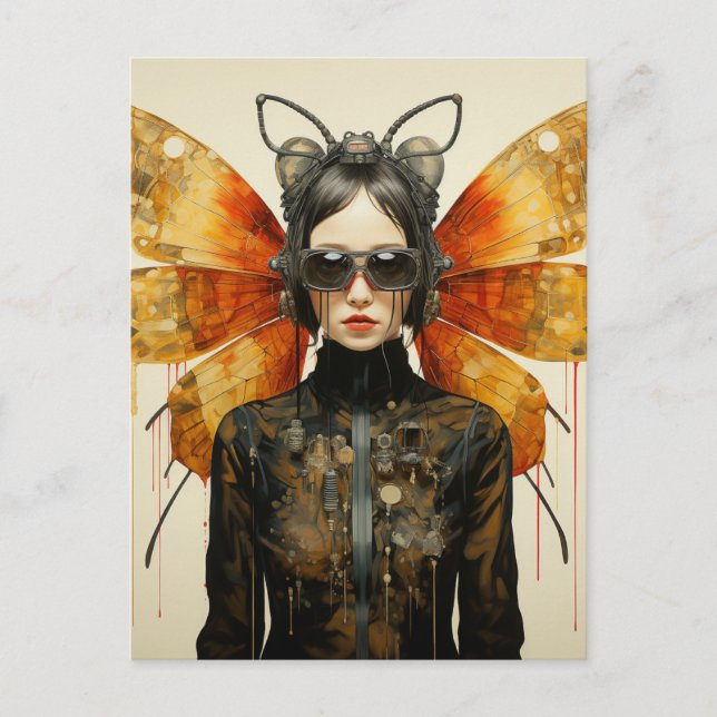 Steampunk Insect Postkarte (Vorderseite)