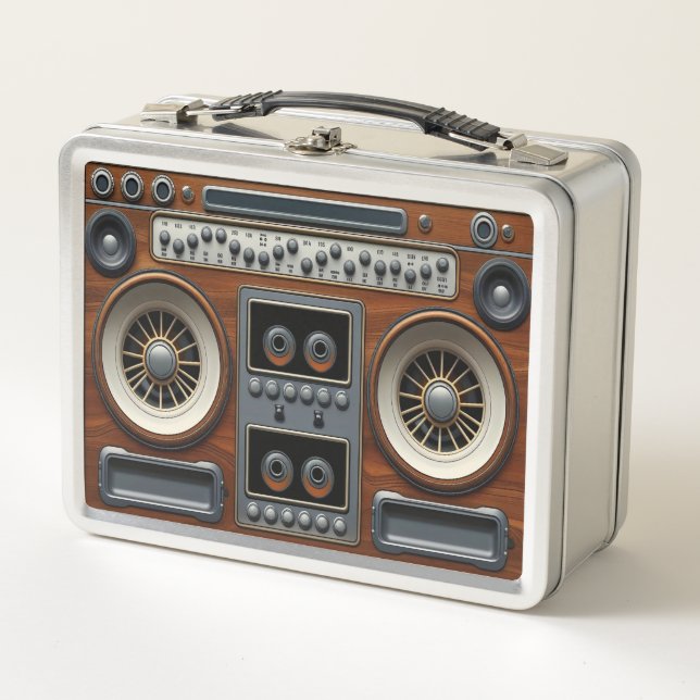 Steampunk inspired cassette radio Metal Lunchbox (Vorderseite)