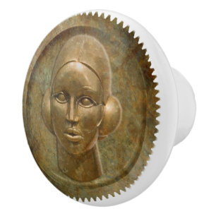 Steampunk inspirierte Gang-Göttin-Fach-Zug Keramikknauf