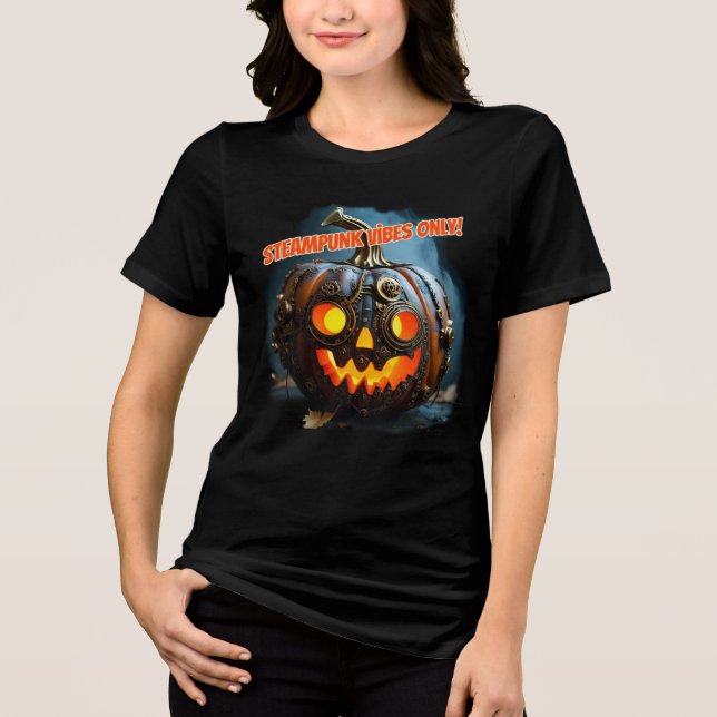 Steampunk-Jack-o'-Laterne Tri-Blend Shirt (Vorderseite)