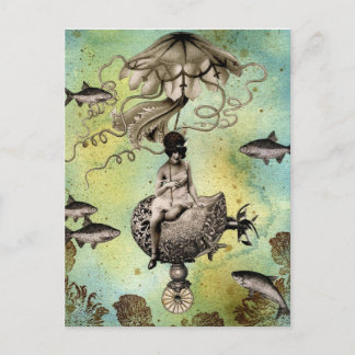 Steampunk Jellyfish Postkarte